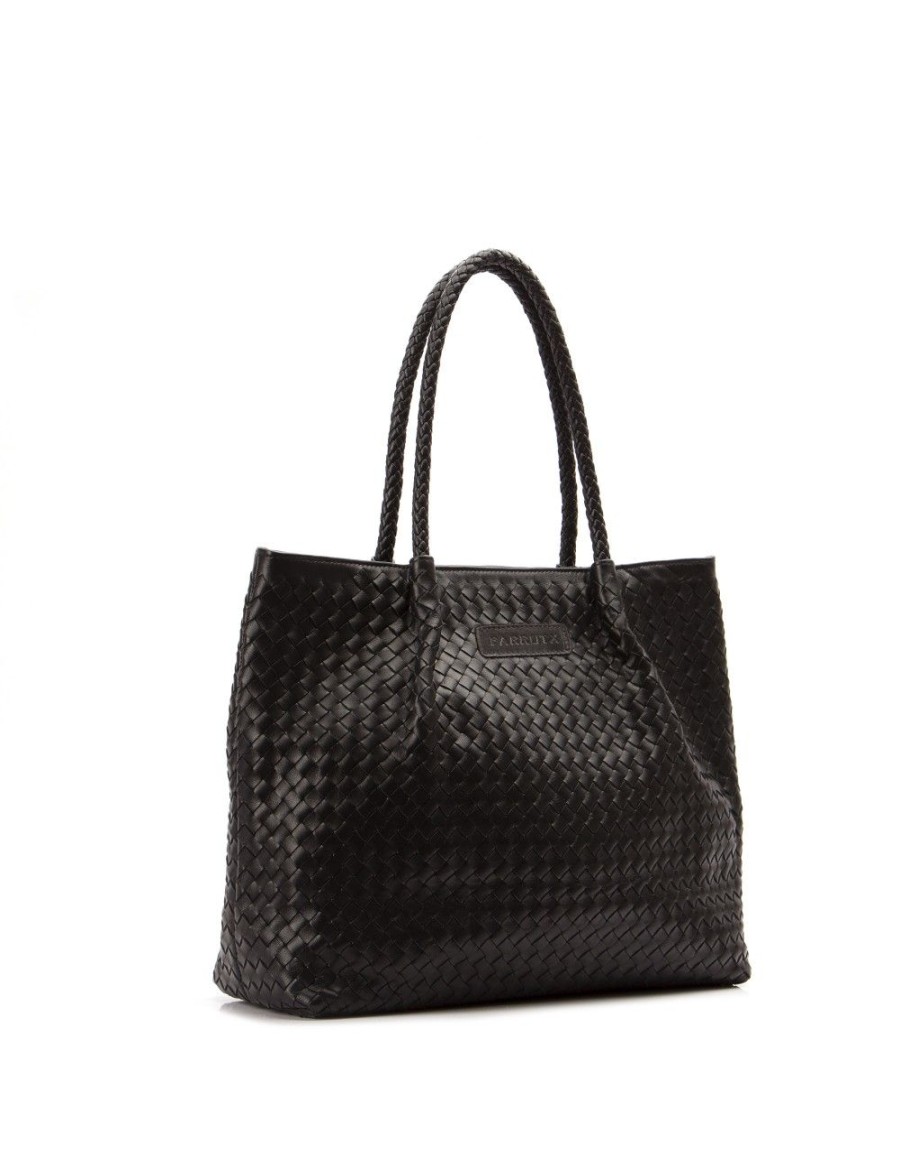 Bolsos FARRUTX | Keisi Napa Trenzada Negro