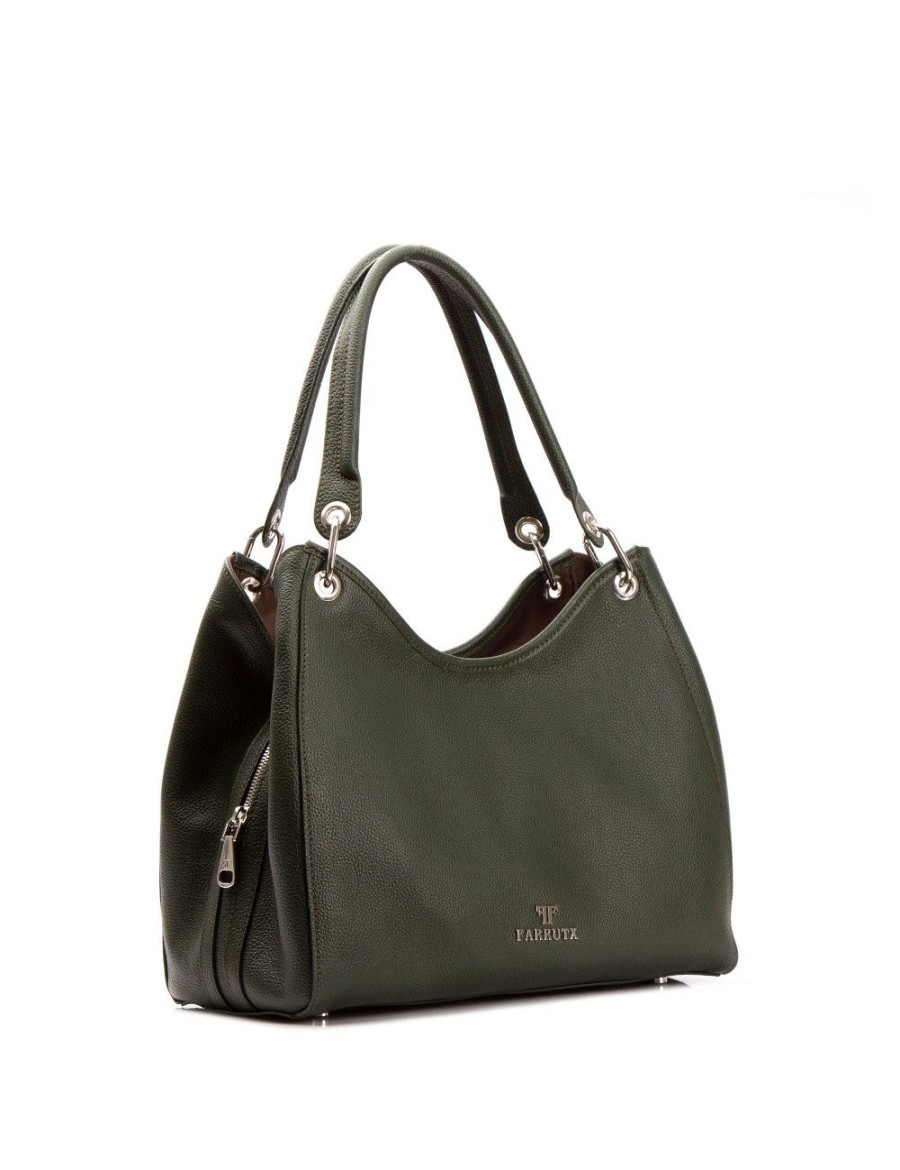 Bolsos FARRUTX | Kailua Piel Bombeada Verde Botella