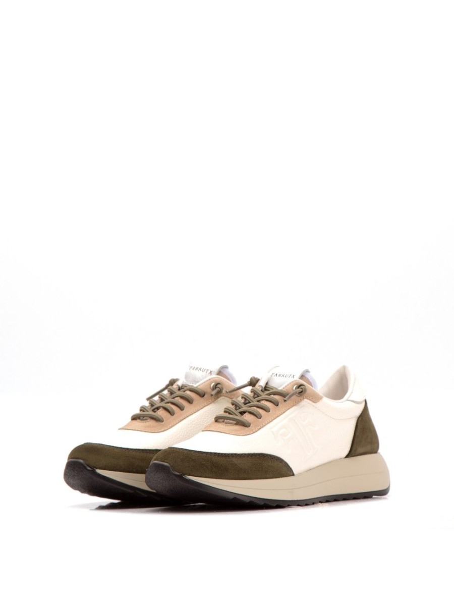 Mujer FARRUTX | Morgan-Bis Bombeado Blanco-Velour Militar