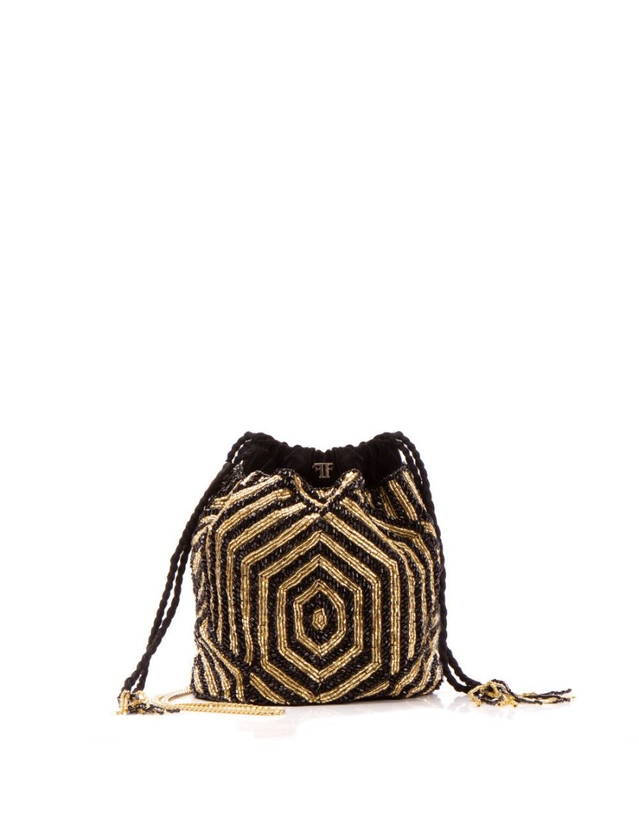 Bolsos FARRUTX | Kimi Tejido Negro-Oro