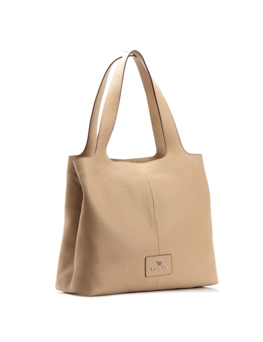 Bolsos FARRUTX | Nikos-Bis Piel Bombeada Taupe